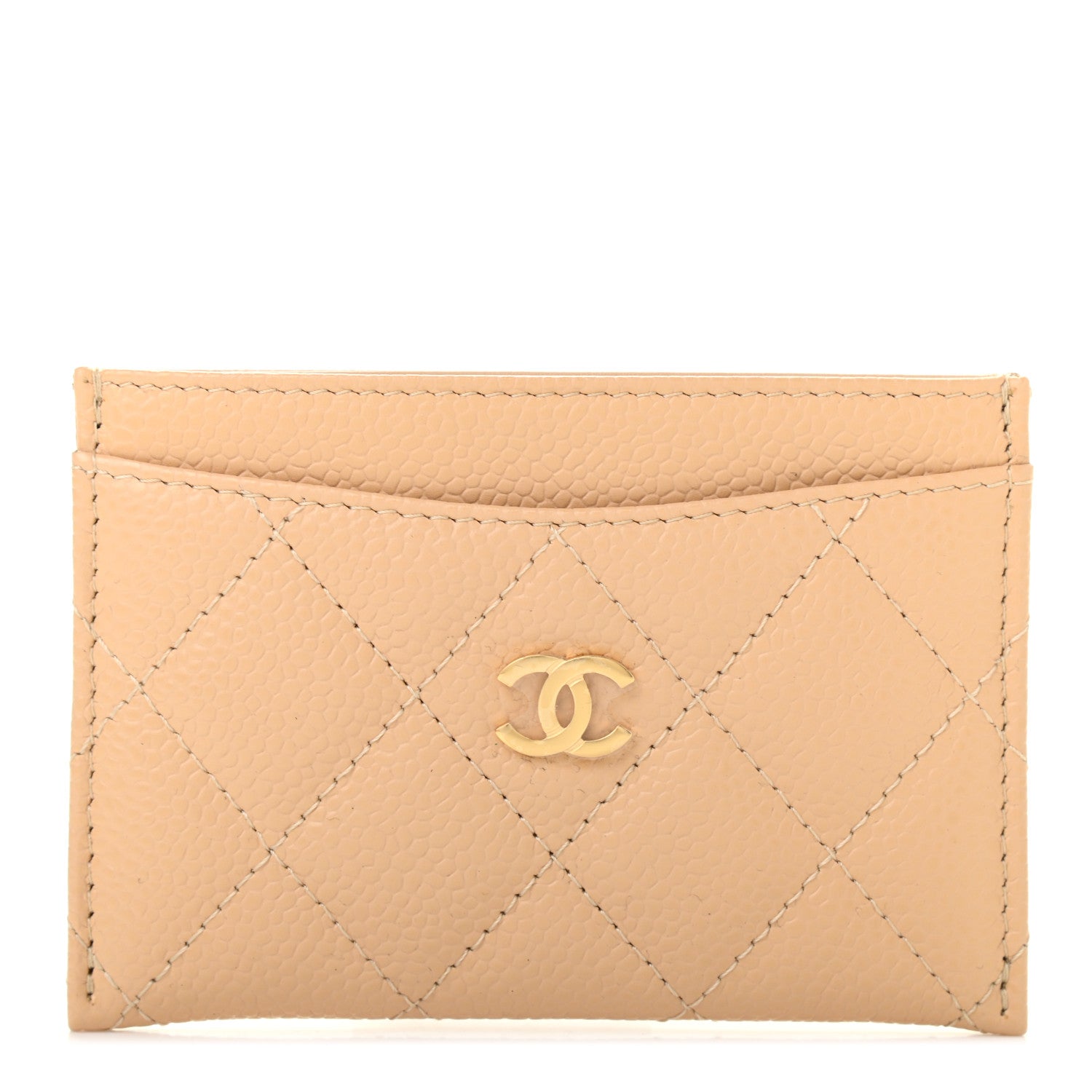 Chanel Caviar Quilted Card Holder Beige 1 of 8
