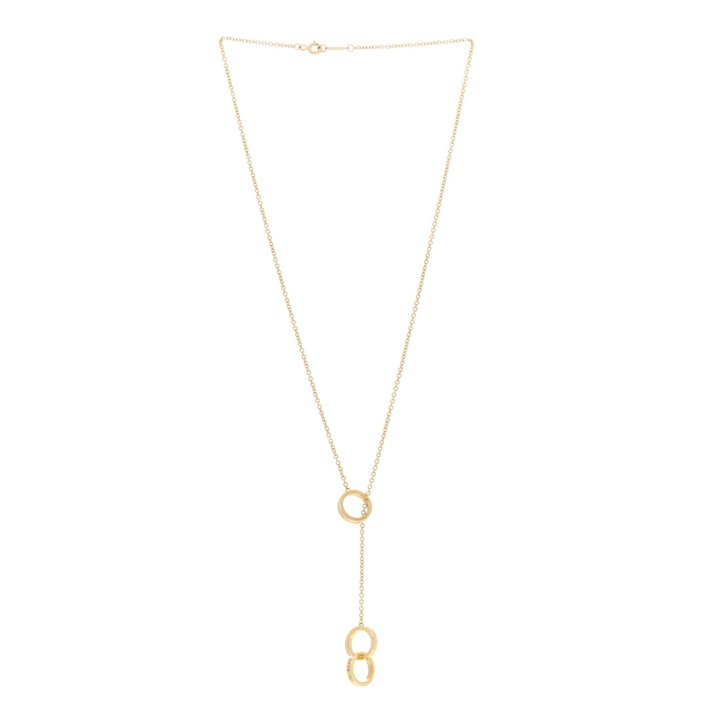 18K Rose Gold 1837 Interlocking Circles Lariat Necklace