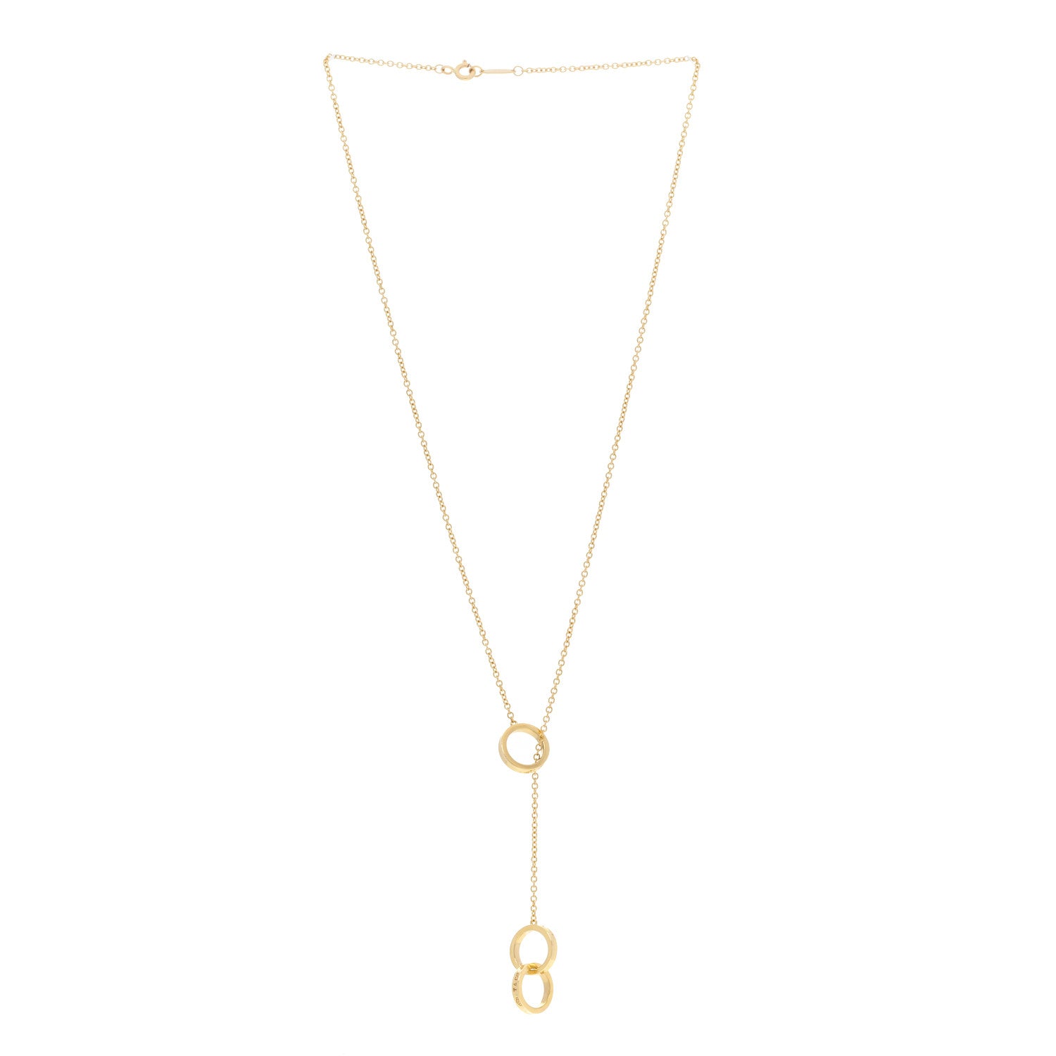 Tiffany 18K Rose Gold 1837 Interlocking Circles Lariat Necklace 3 of 6