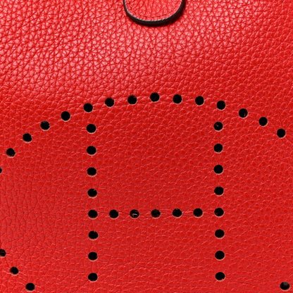 Hermes Taurillon Clemence Evelyne III PM Rouge De Coeur 13 of 29