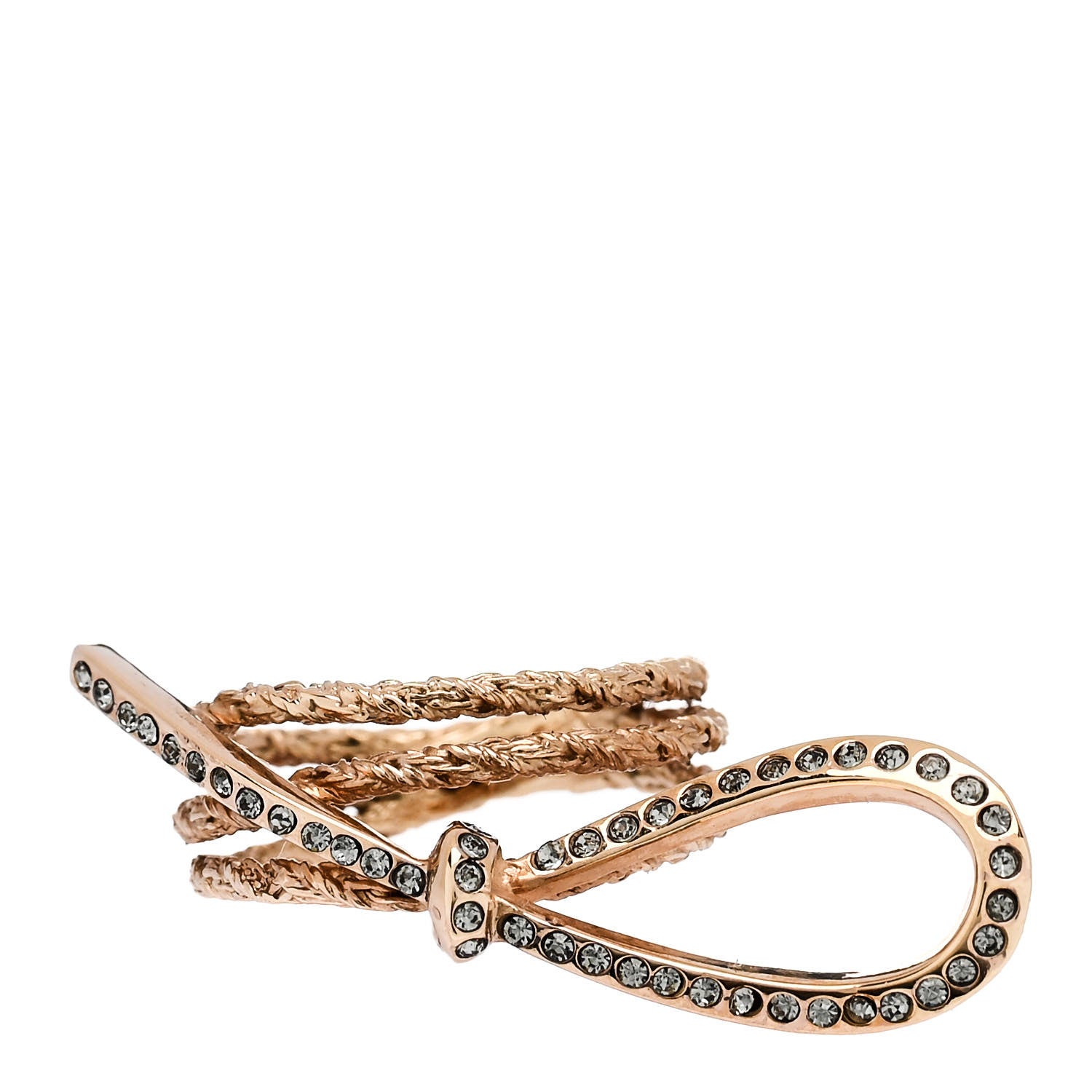 Christian Dior Crystal Bow Ring M Gold 1 of 5
