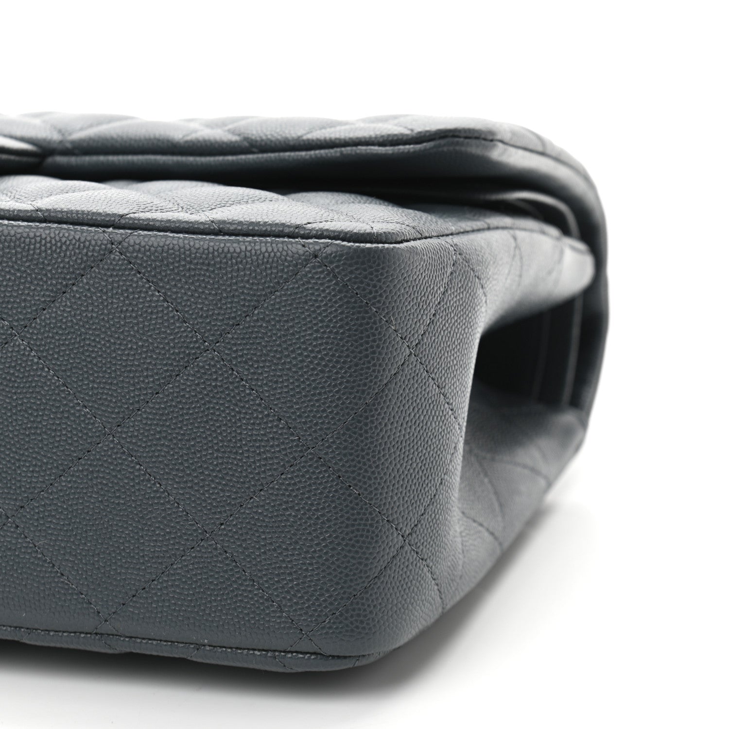 Chanel Caviar Quilted Jumbo Double Flap Grey 10 of 10