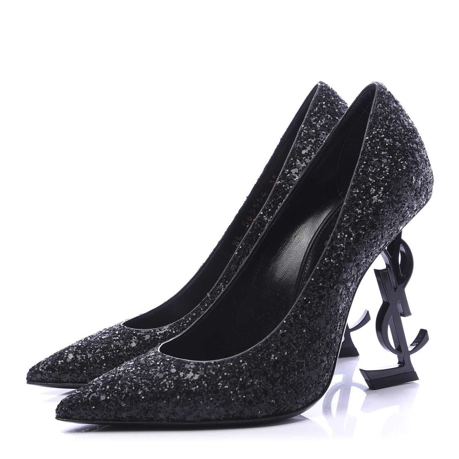 Saint Laurent Glitter Opyum 100 Pumps 35 Black 3 of 9