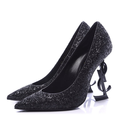 Saint Laurent Glitter Opyum 100 Pumps 35 Black 3 of 9