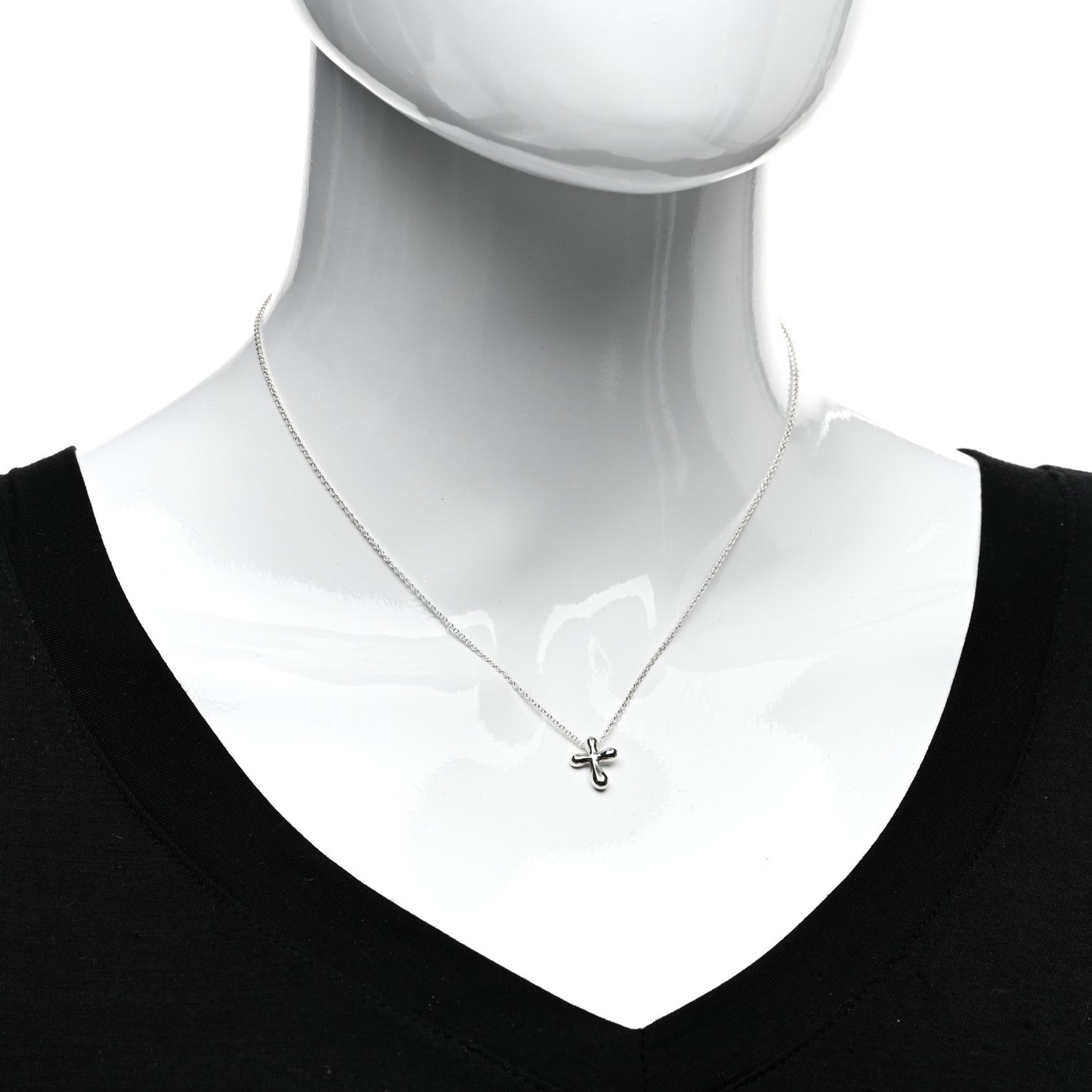 Sterling Silver 12mm Elsa Peretti Cross Pendant Necklace