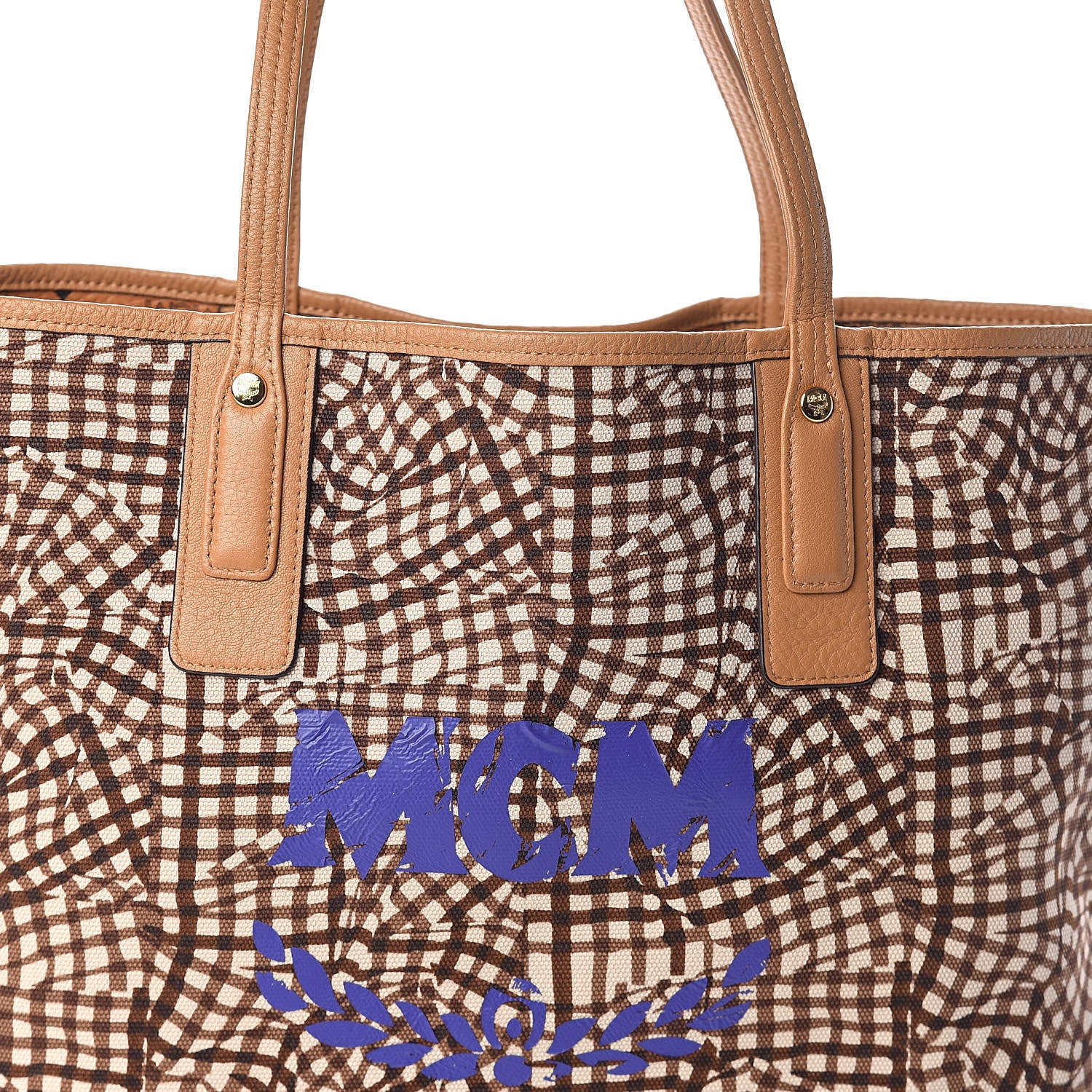 MCM Visetos Medium Liz Reversible Shopper Tote Cognac 15 of 18