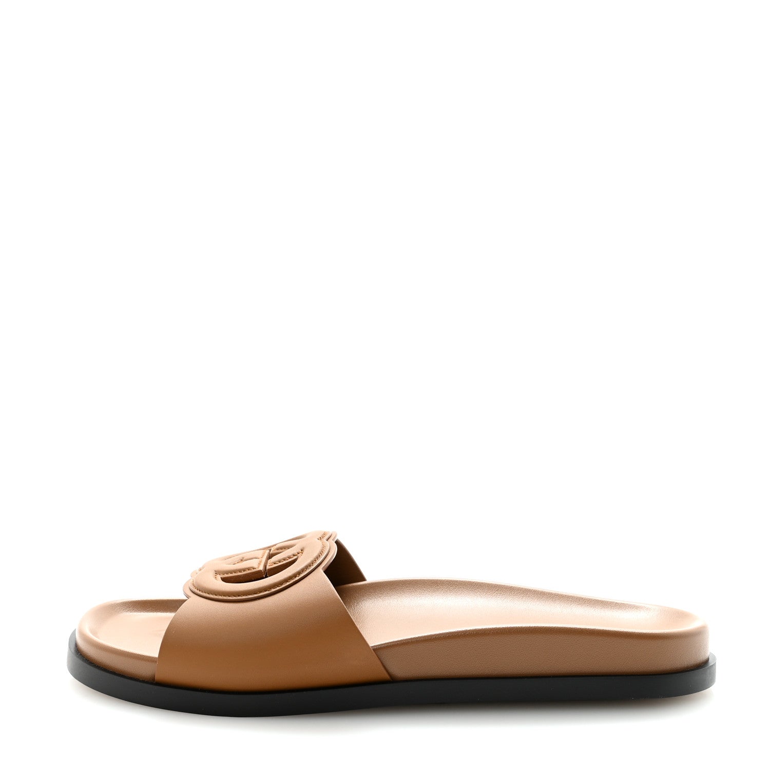 Gucci Cosmos Softy Calfskin Interlocking G Cut Out Slide Sandals 39.5 Cuir 1 of 8