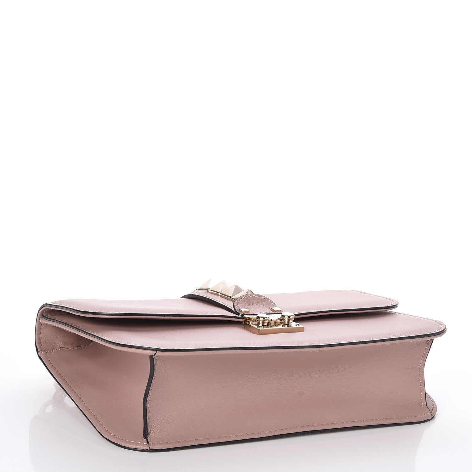 Valentino Garavani Vitello Medium Glam Lock Rockstud Flap Poudre 4 of 6