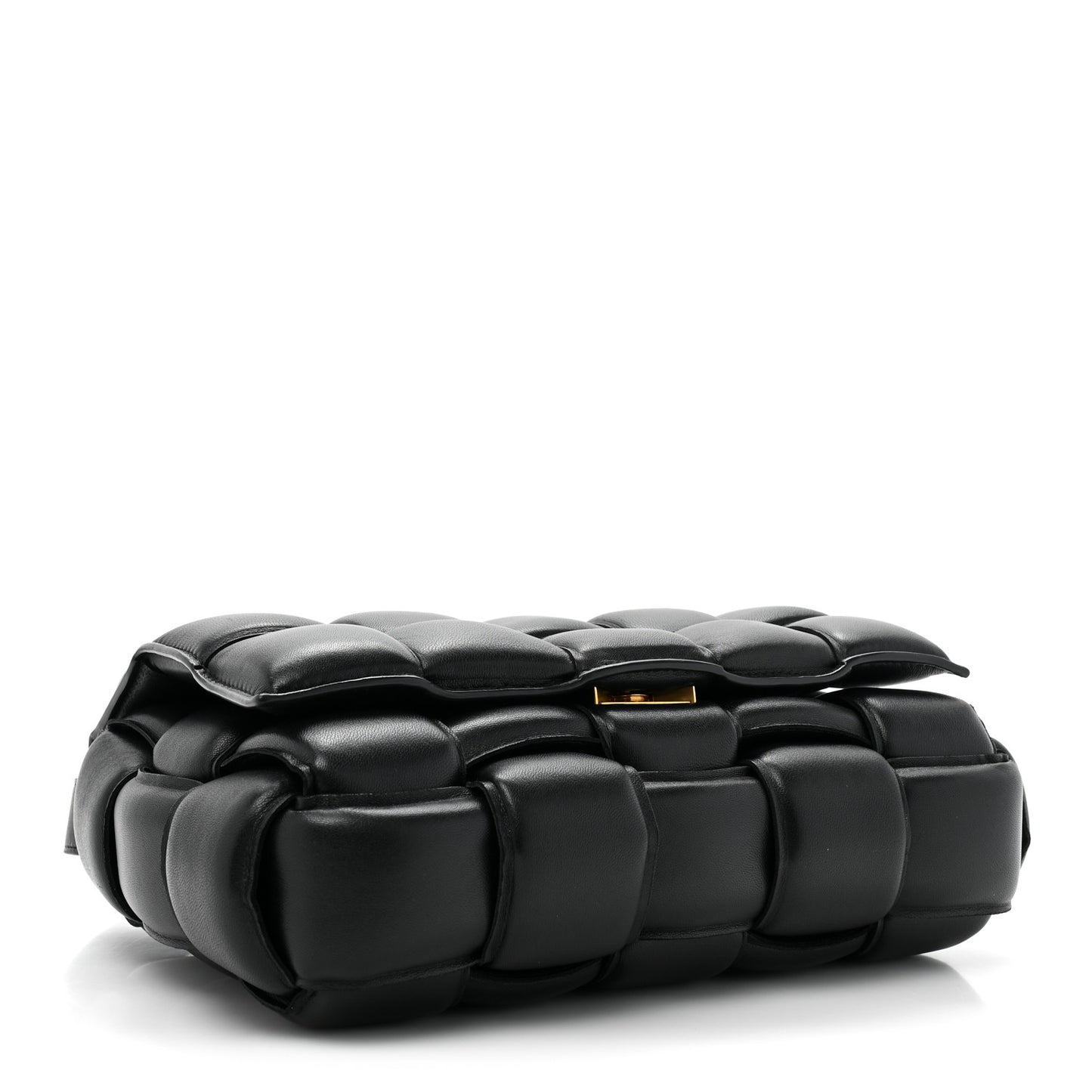 Nappa Maxi Intreccio Padded Cassette Crossbody Bag Black