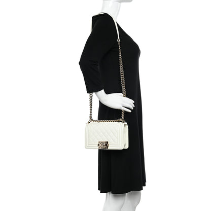Chanel Caviar Quilted Small Boy Flap White 2 of 11
