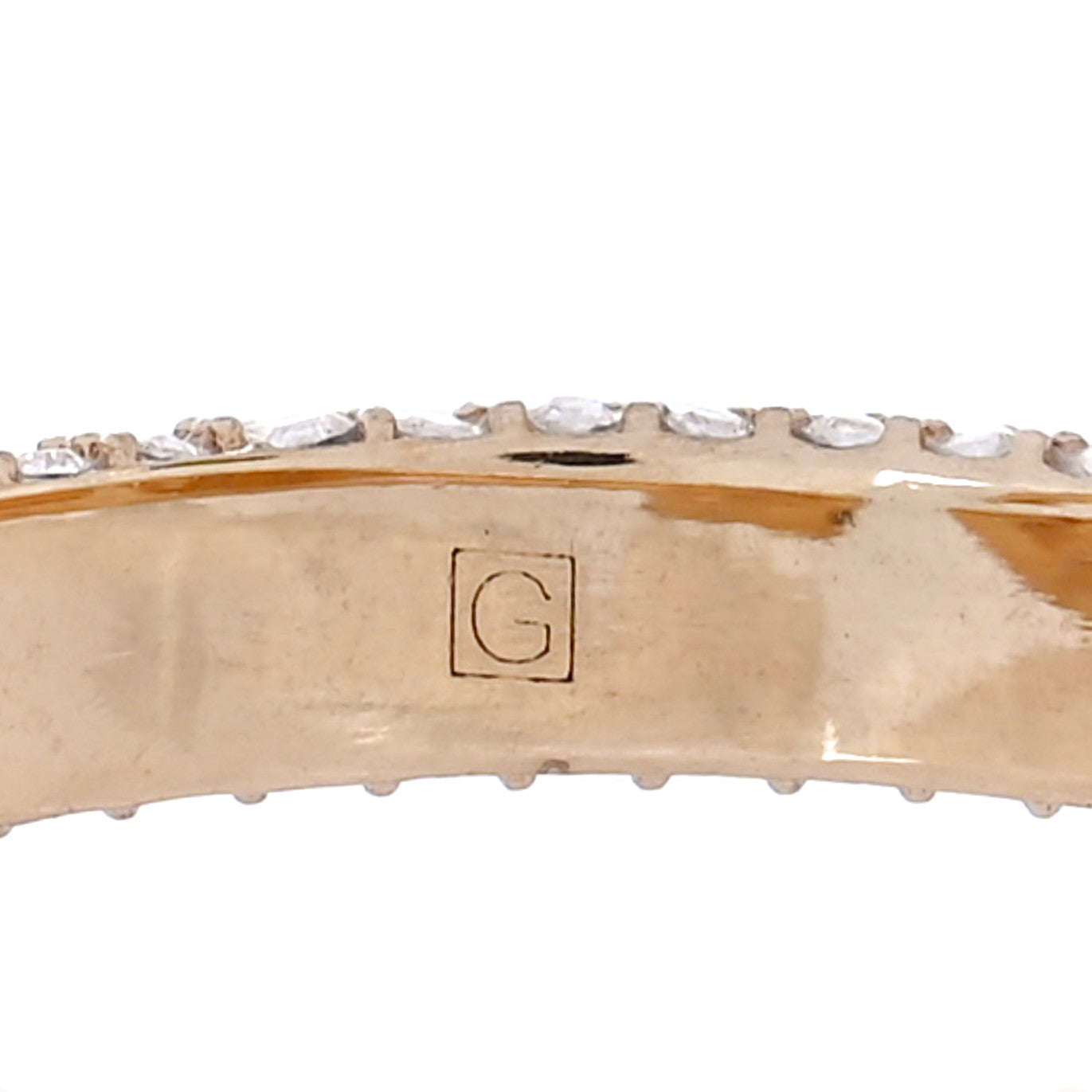 Crystal Double G Ring L Aged Gold