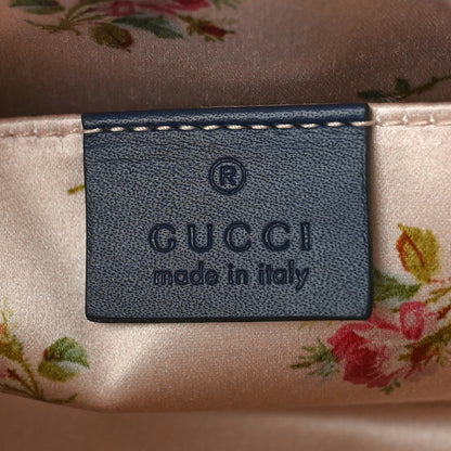 Gucci Denim Matelasse Flower Japan Limited GG Marmont Cosmetic Case Blue 6 of 8