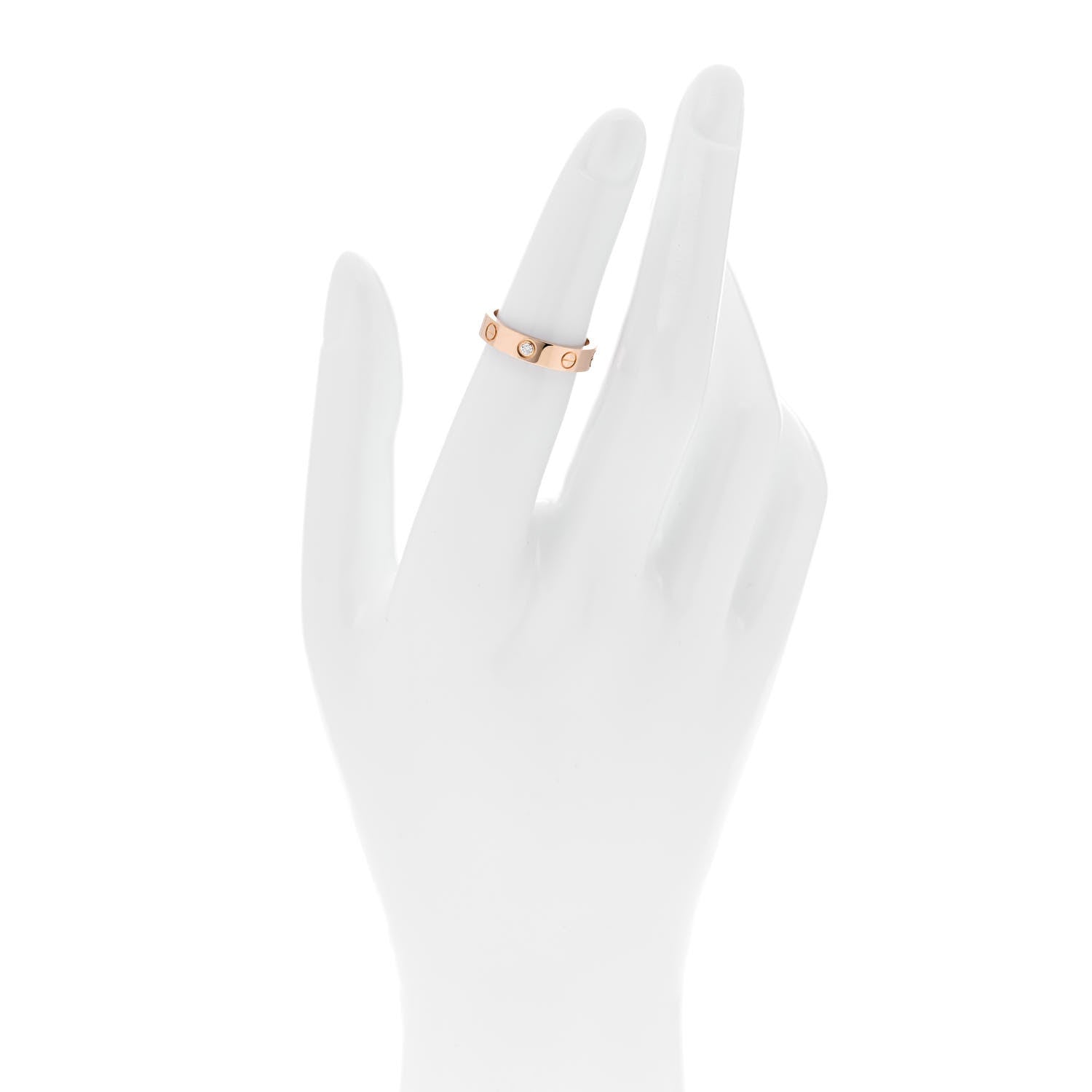 Cartier 18K Pink Gold Diamond 4mm LOVE Wedding Band Ring 49 4.75 2 of 4