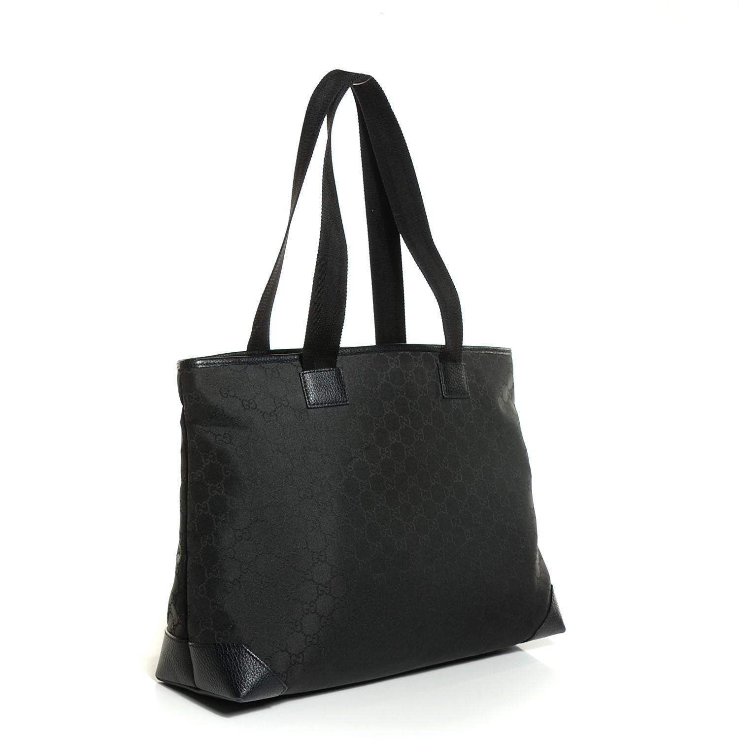 Gucci Nylon Calfskin Large Tote Black 3 of 7