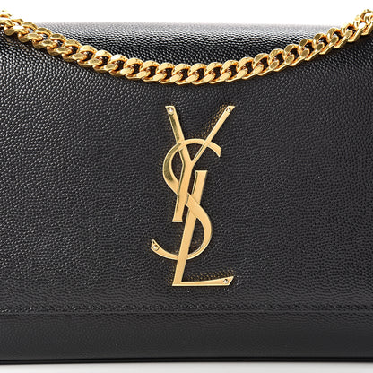 Saint Laurent Grain De Poudre Small Monogram Kate Satchel Black 7 of 12