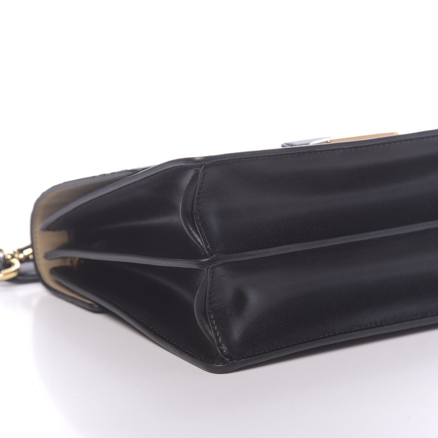 Vitello Liberty Bi-Color FF 1974 Embossed Kan U Shoulder Bag Black Maya