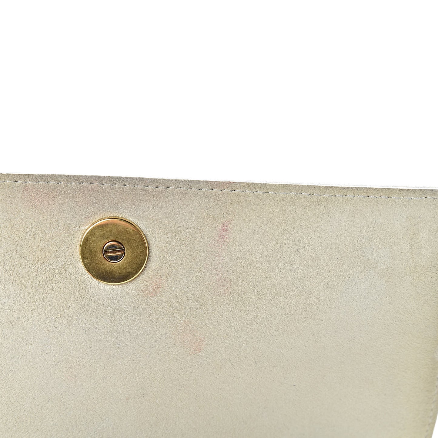 Calfskin Studded Diorama Wallet on Chain Pouch Off White