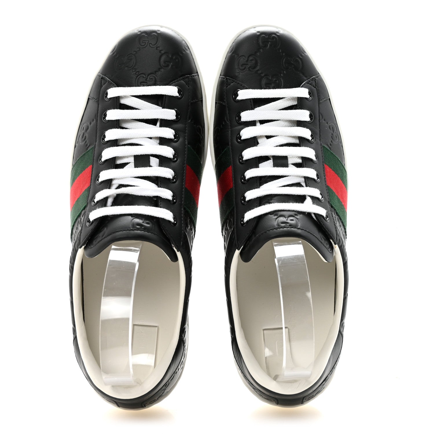 Gucci Guccissima Signature Web Mens Ace Sneakers 8.5 Black 2 of 9