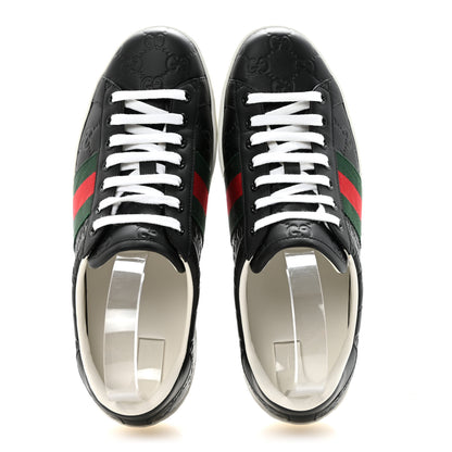 Gucci Guccissima Signature Web Mens Ace Sneakers 8.5 Black 2 of 9