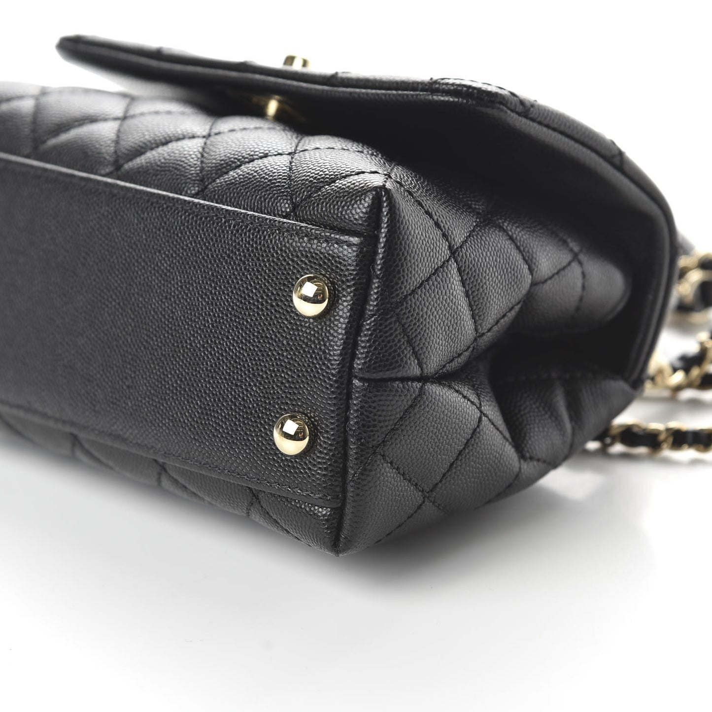 Caviar Quilted Extra Mini Coco Handle Flap Black