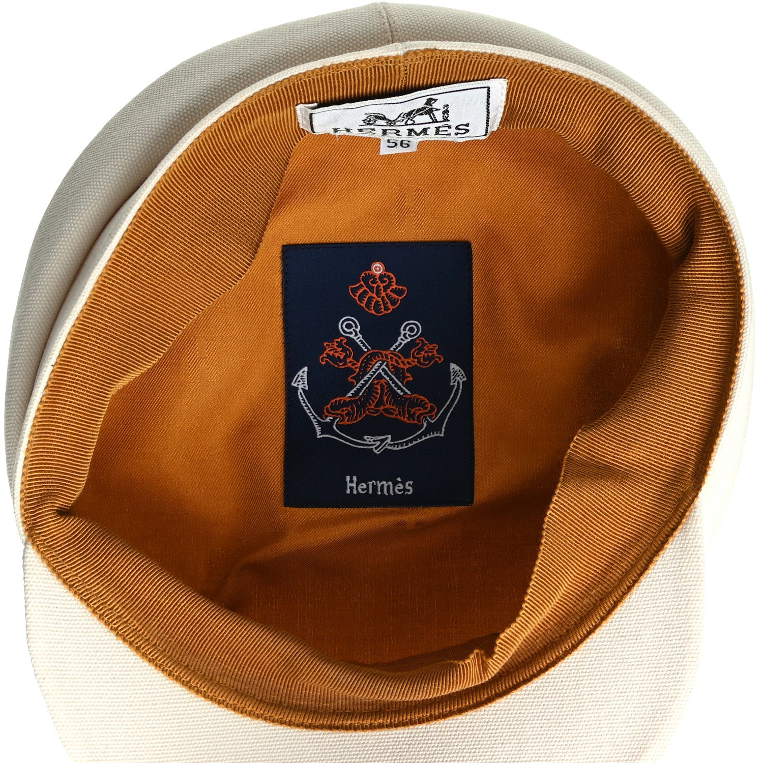 Hermes Cotton Womens Vauban Cap 56 Ecru 4 of 5