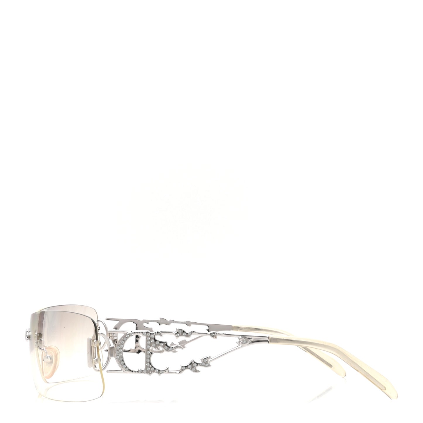 Metal Crystal DiorFire Sunglasses Silver