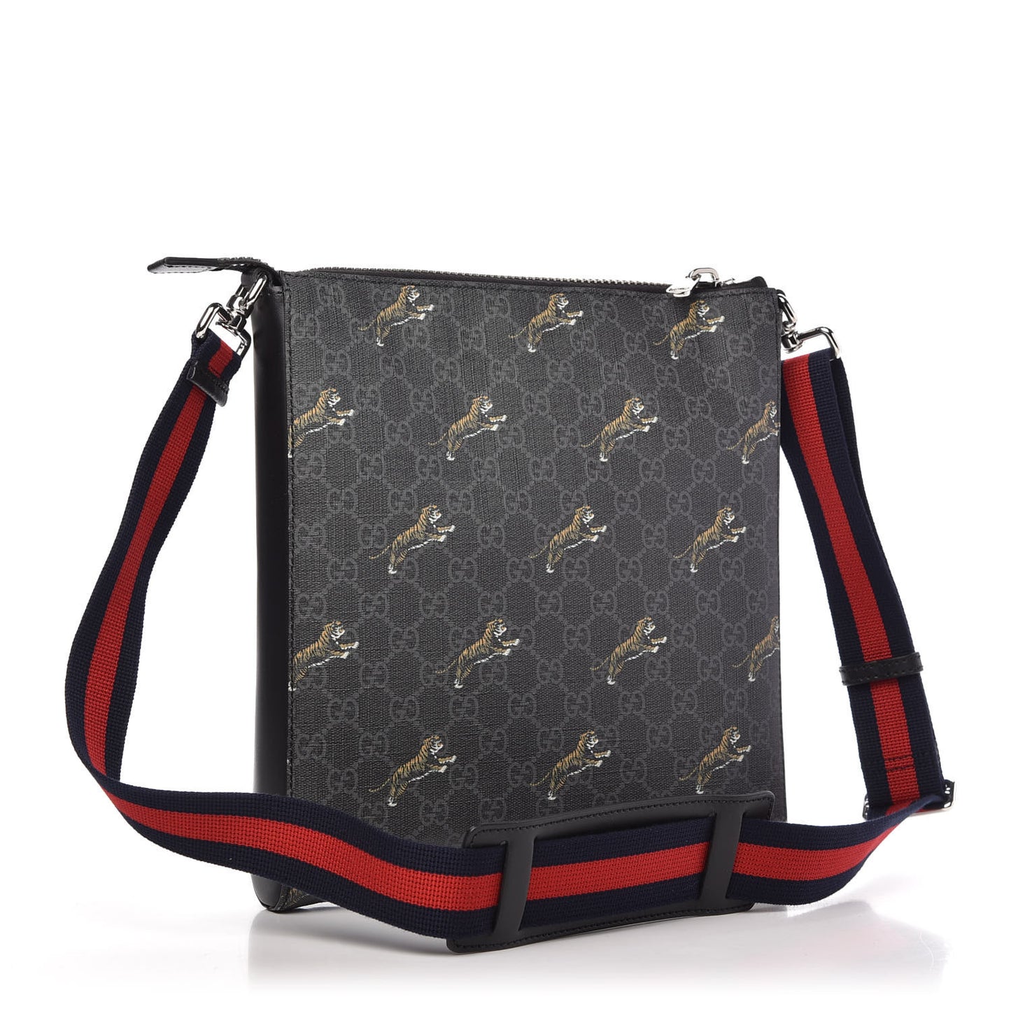 GG Supreme Monogram Tigers Web Messenger Bag Black Multicolor