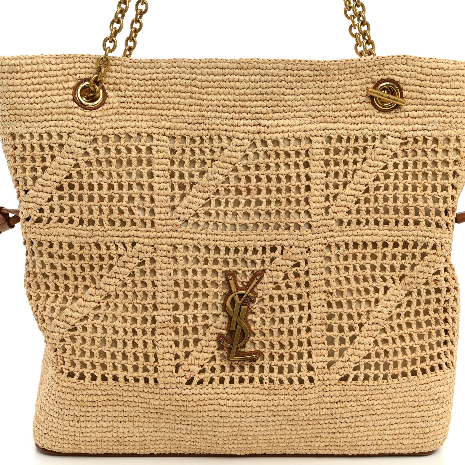 Saint Laurent Raffia Jamie Shopping Tote Natural Brick 7 of 9