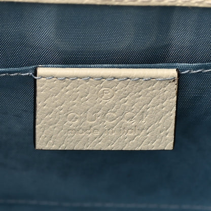 Gucci Textured Calfskin Bee Star Print Mini Sylvie Top Handle Bag Mystic White 6 of 14