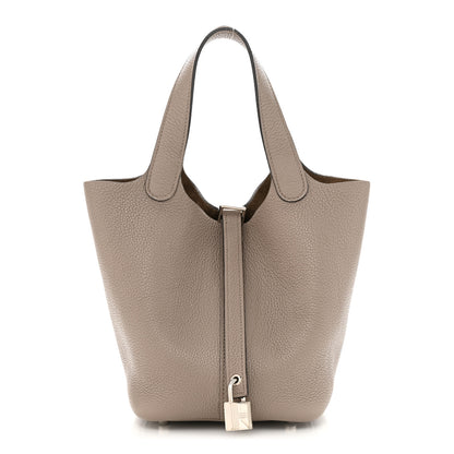 Hermes Taurillon Maurice Picotin Lock 18 PM Gris Asphalte 1 of 11