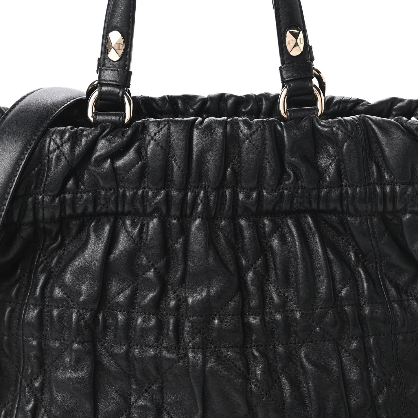 Gaufre Lambskin Cannage Delices Tote Black