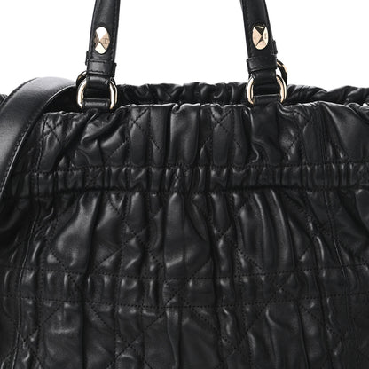 Christian Dior Gaufre Lambskin Cannage Delices Tote Black 10 of 10