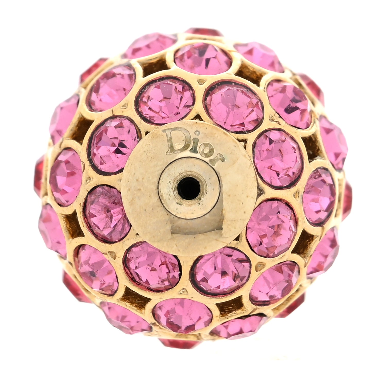 Crystal Mise En Dior Tribal Earrings Pink Gold