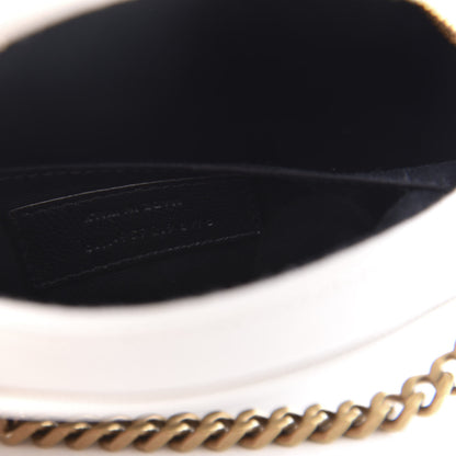 Saint Laurent Grain De Poudre Matelasse Chevron Quilted Round Vinyle Camera Bag Blanc Vintage 9 of 10