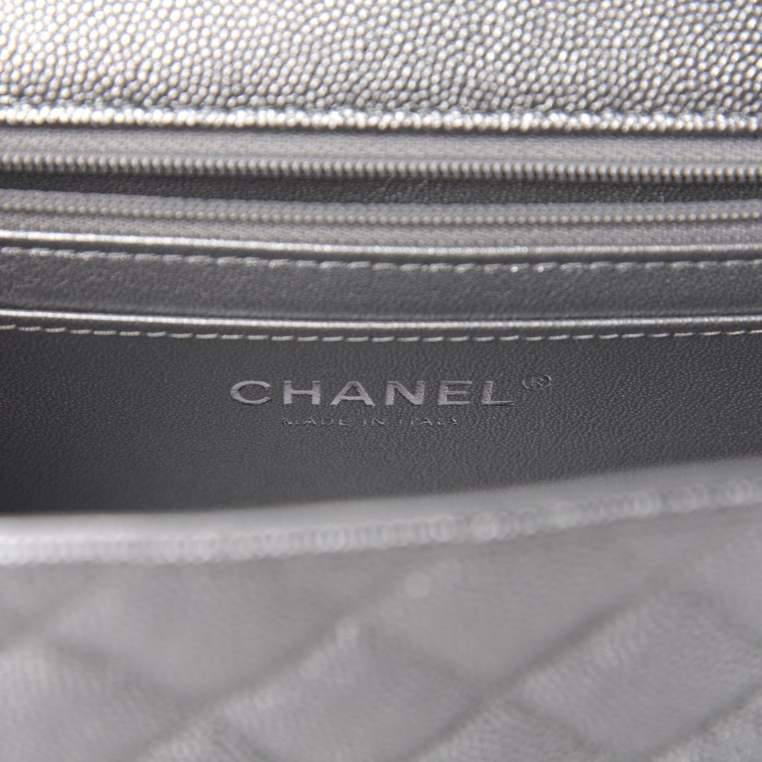 Chanel Metallic Caviar Quilted Mini Top Handle Rectangular Flap Silver 8 of 10