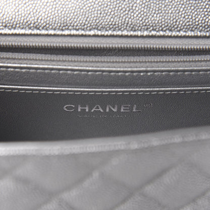Chanel Metallic Caviar Quilted Mini Top Handle Rectangular Flap Silver 8 of 10