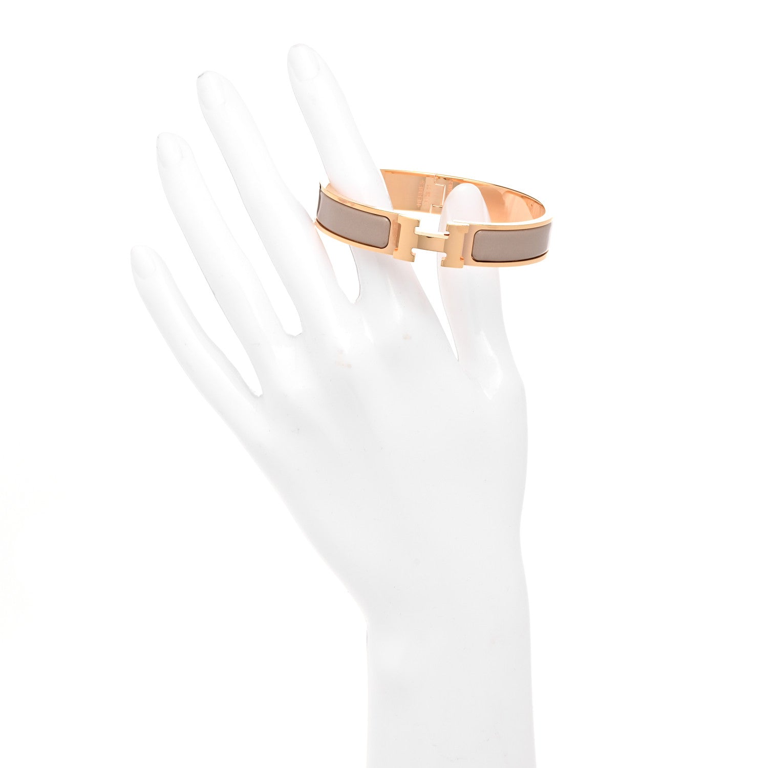 Hermes Enamel Narrow Clic Clac H Bracelet PM Marron Glace 2 of 4