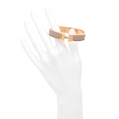 Hermes Enamel Narrow Clic Clac H Bracelet PM Marron Glace 2 of 4