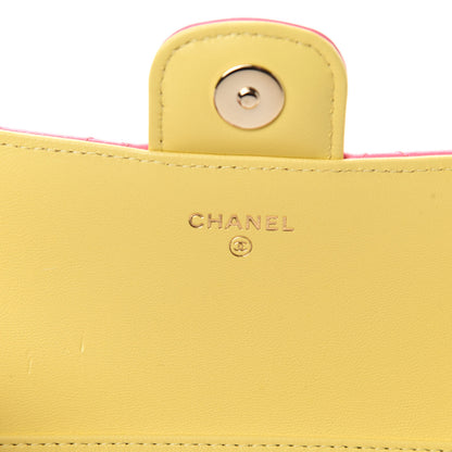 Chanel Lambskin Quilted Glasses Case With Chain Pink Yellow 8 of 12