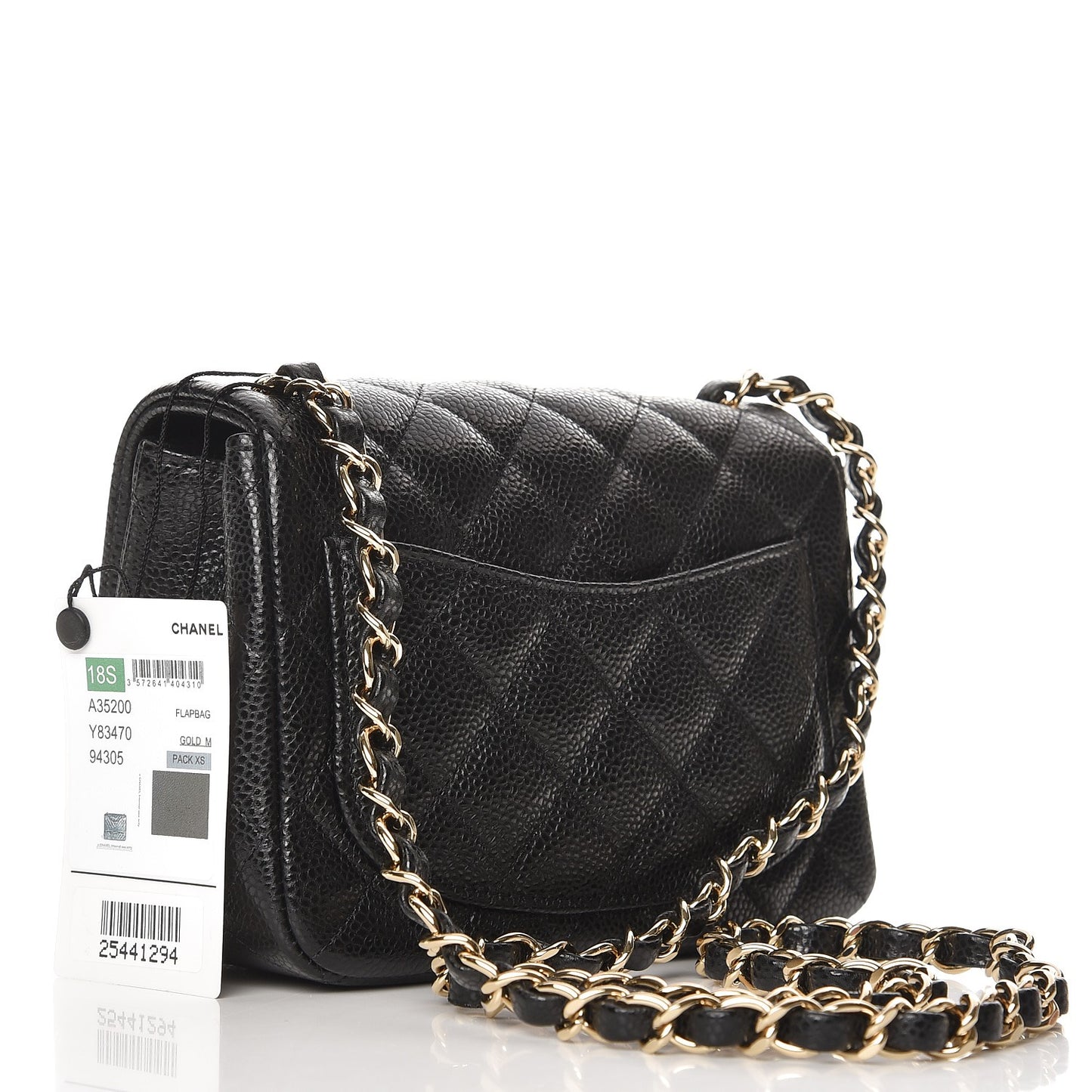 Caviar Quilted Mini Square Flap Black