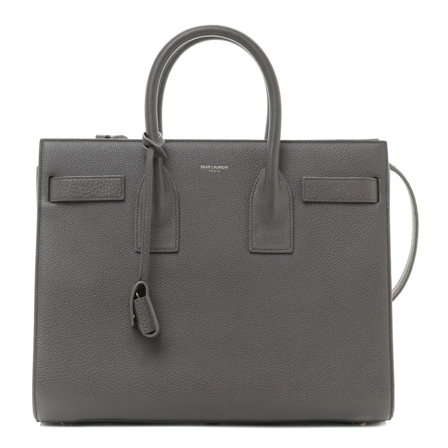 Saint Laurent Grained Calfskin Small Sac De Jour Fog 1 of 12