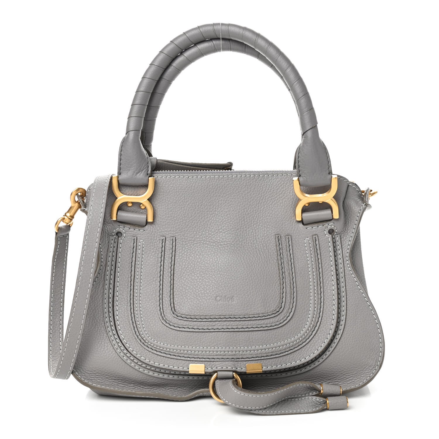 Chloe Calfskin Small Marcie Satchel Cashmere Grey 1 of 8