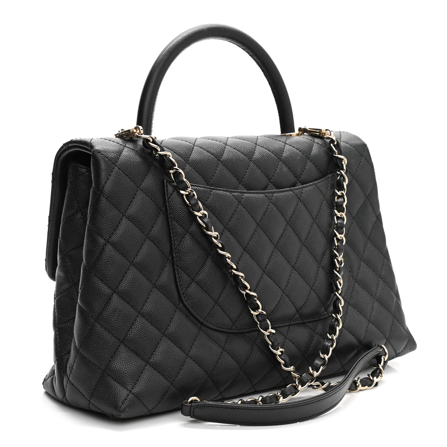 Chanel Caviar Quilted Medium Coco Handle Flap Black 3 of 13