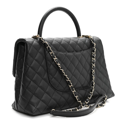 Chanel Caviar Quilted Medium Coco Handle Flap Black 3 of 13
