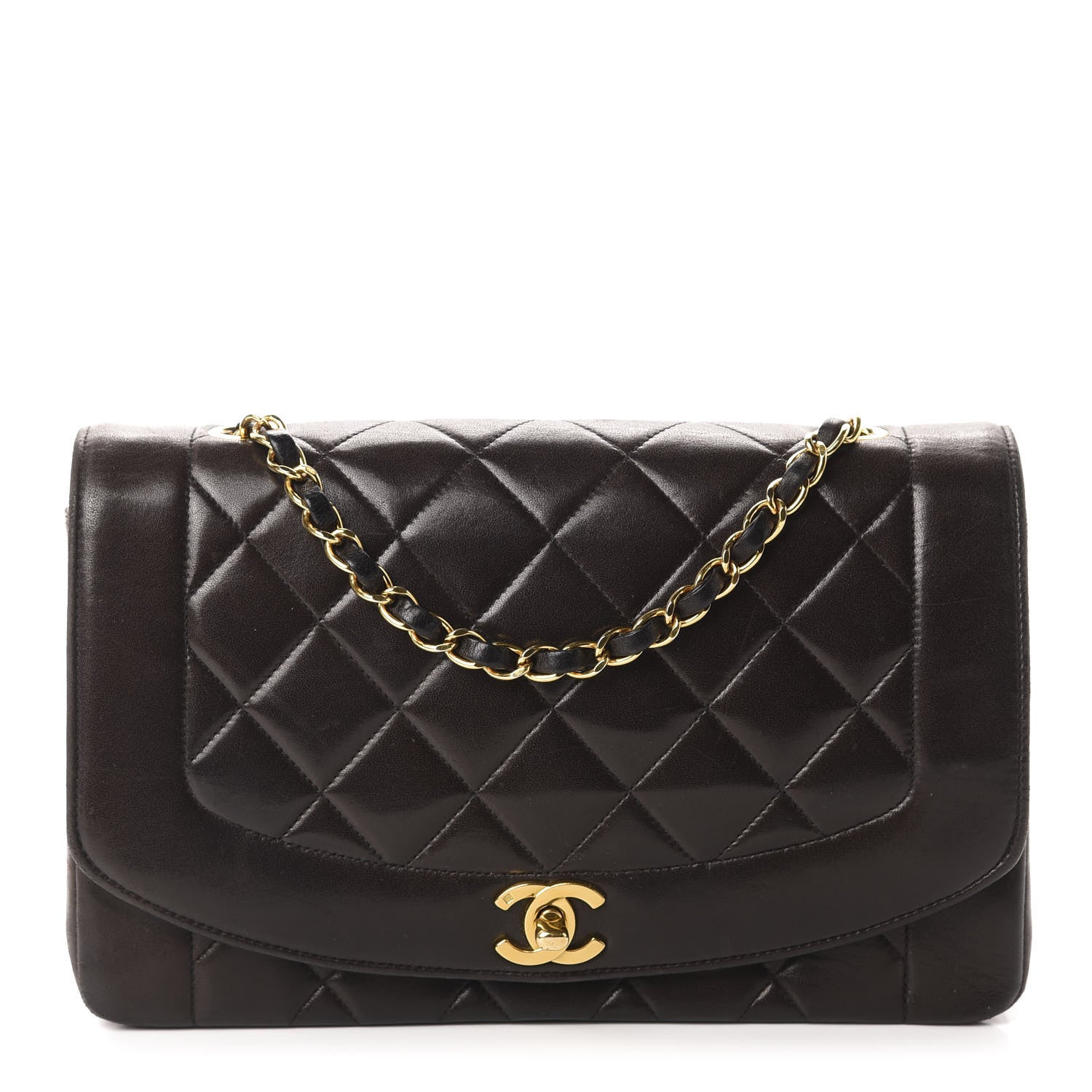 Chanel Lambskin Quilted Medium Single Flap Brown 1 of 15