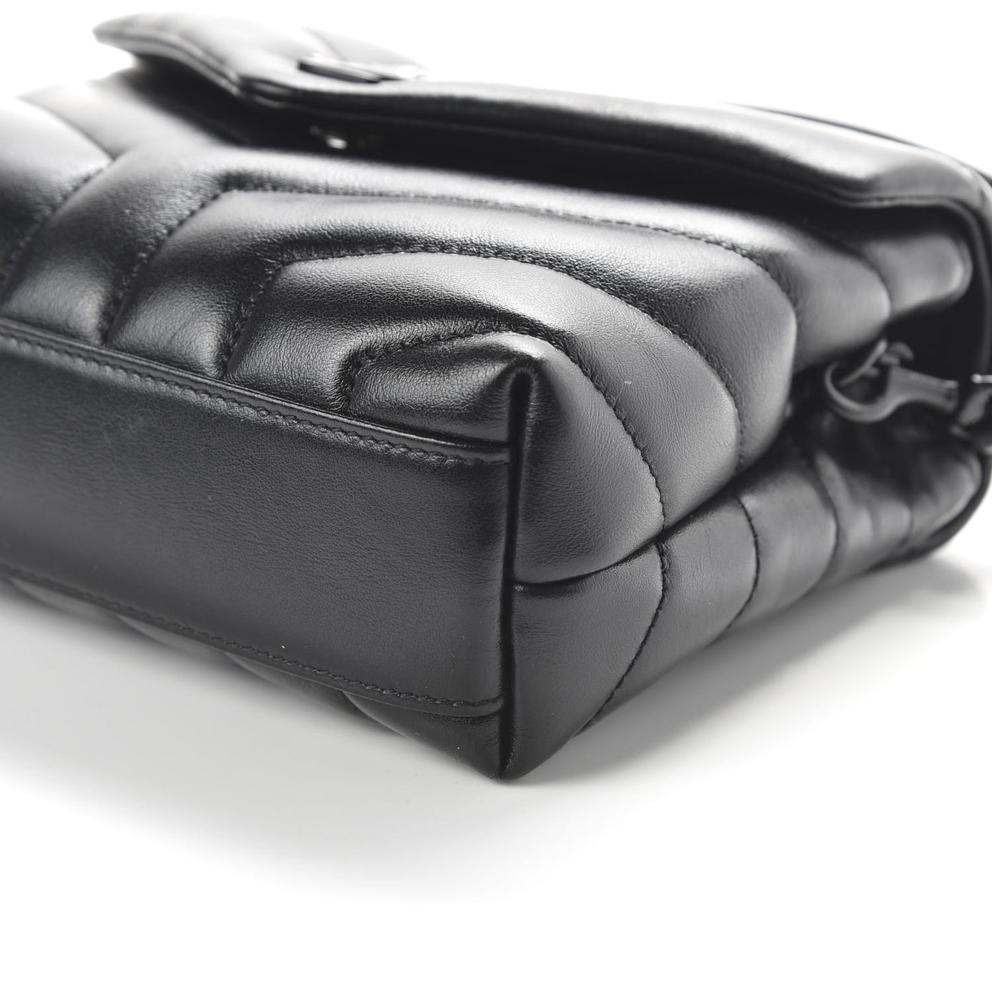 Calfskin Y Quilted Monogram Toy Loulou Crossbody Bag Black