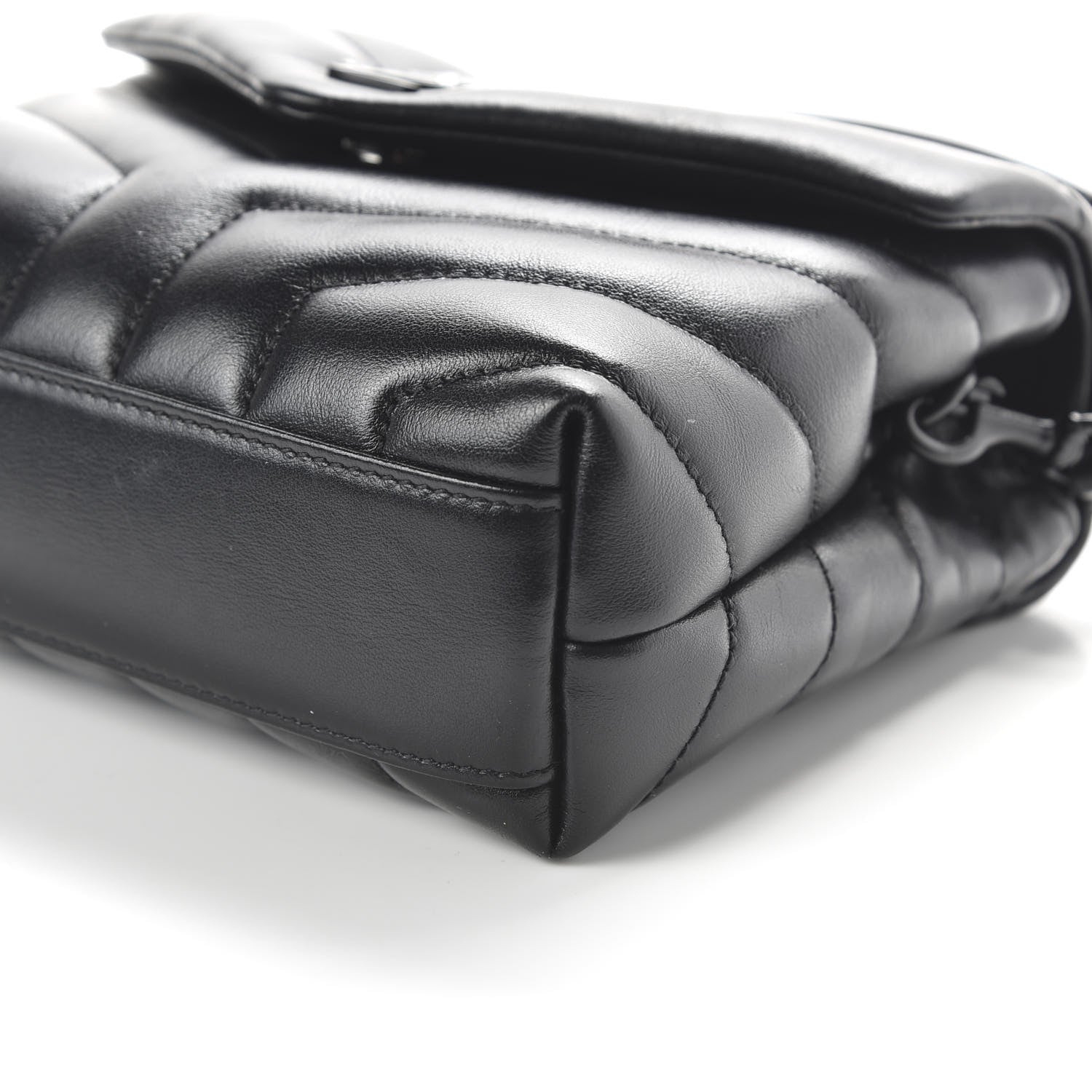 Saint Laurent Calfskin Y Quilted Monogram Toy Loulou Crossbody Bag Black 6 of 9