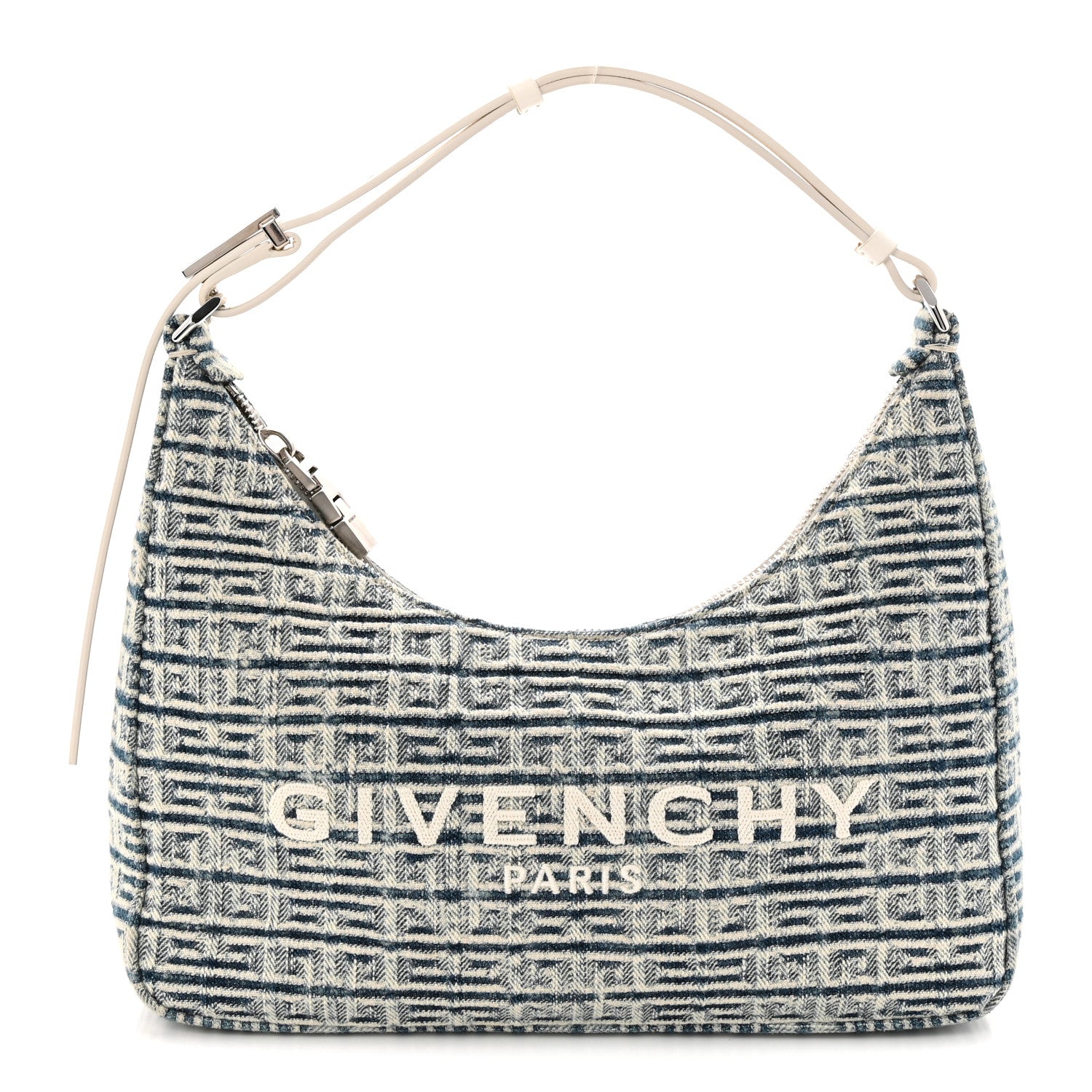 Givenchy Denim 4G Logo Small Moon Cut Out Shoulder Bag Light Blue 1 of 9