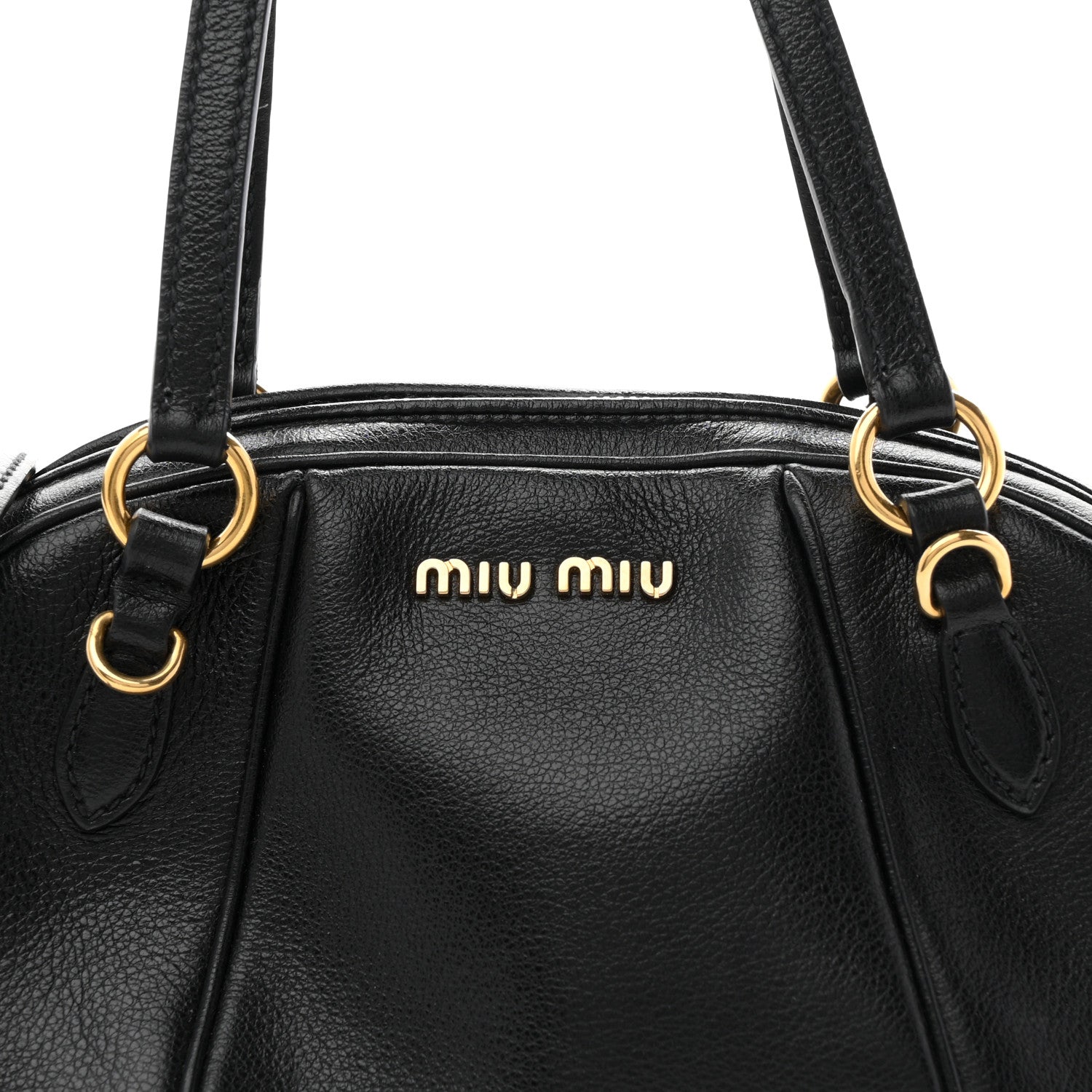 Miu Miu Glace Calfskin Bauletto Shoulder Bag Black 7 of 9