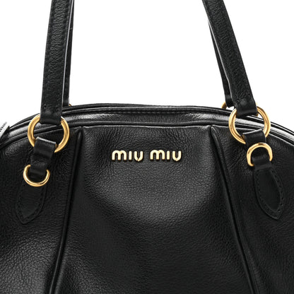 Miu Miu Glace Calfskin Bauletto Shoulder Bag Black 7 of 9